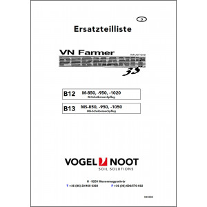 Vogel & Noot Farmer Permanit 3S B12 und B13 Ersatzteilliste