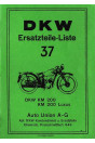 DKW KM200 und KM200 Luxus Ersatzteilkatalog