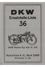DKW RT100 Reichs-Typ 2 1/2 PS Ersatzteilkatalog