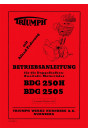 Triumph BDG250H BDG250S Betriebsanleitung
