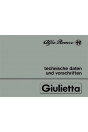 Alfa Romeo Giulietta, technische Daten, Reparaturvorschriften
