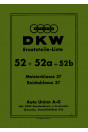 DKW Reichsklasse 37 & Meisterklasse 37 Ersatzteilkatalog