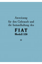 Fiat Modell 520, Betriebsanleitung