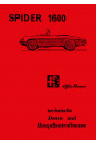 Alfa Romeo Spider 1600 Technische Daten und Hauptkontrollmaße