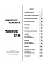 Blick ins Inhaltsverzeichnis: Ford Taunus 17M Werkstatthandbuch