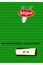 Welger AP10 Betriebsanleitung und Ersatzteilkatalog