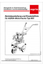 Agria 900 Betriebsanleitung und Ersatzteilliste, Buchcover