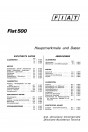 Blick ins Inhaltsverzeichnis: Fiat 500, Hauptmerkmale und Daten