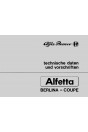 Alfa Romeo Alfetta Berlina und Coupè,Technische Daten und Vorschriften