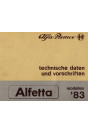 Alfa Romeo Alfetta Modelle '83,Technische Daten und Vorschriften