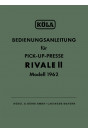 Köla Pick-Up-Presse Rivale II, Bedienungsanleitung
