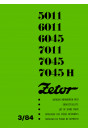 Zetor 5011, 6011, 6045, 7011, 7045, 7045H Ersatzteilliste