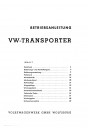Blick ins Inhaltsverzeichnis: VW Transporter Bulli Betriebsanleitung